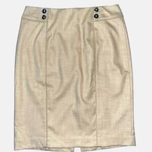 White‎ House Black Market light beige pencil skirt 6